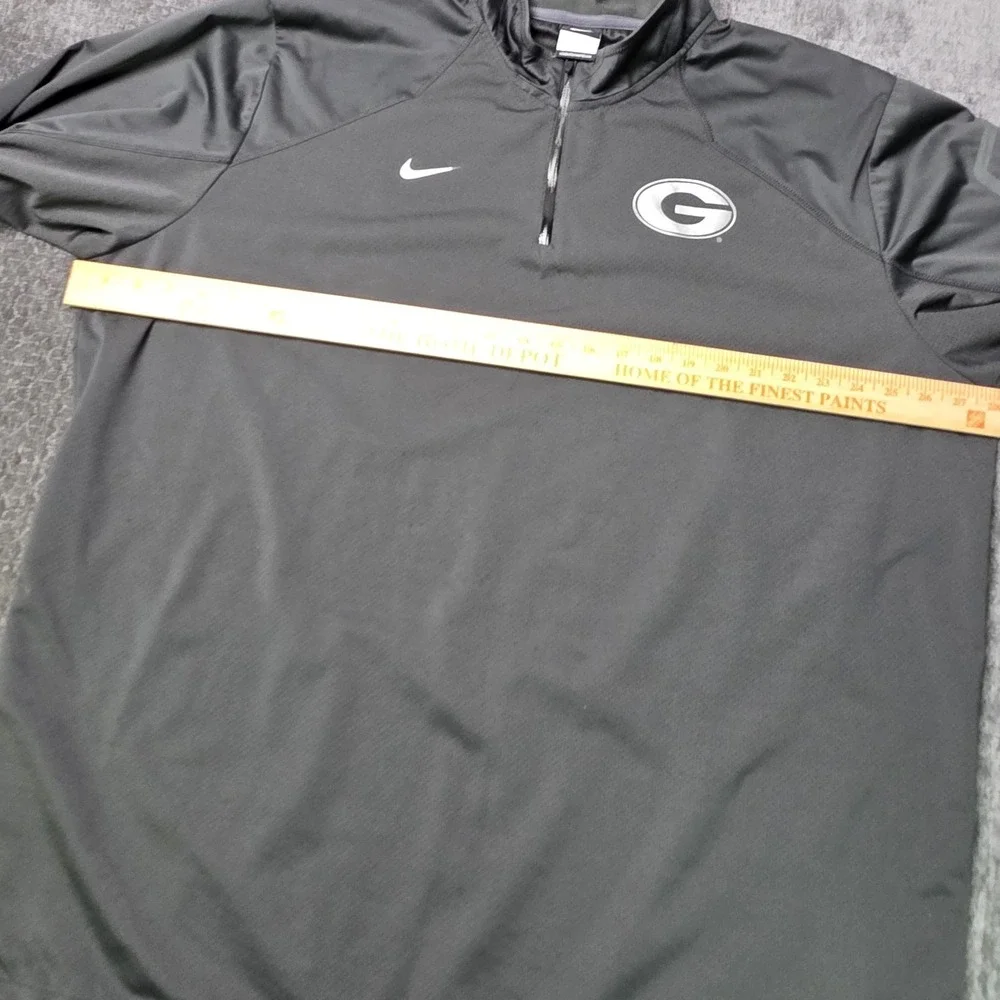 Nike UGA Georgia Bulldogs 1/4 Zip Windbreaker Mens 2XL XXL Gray Football NCAA
